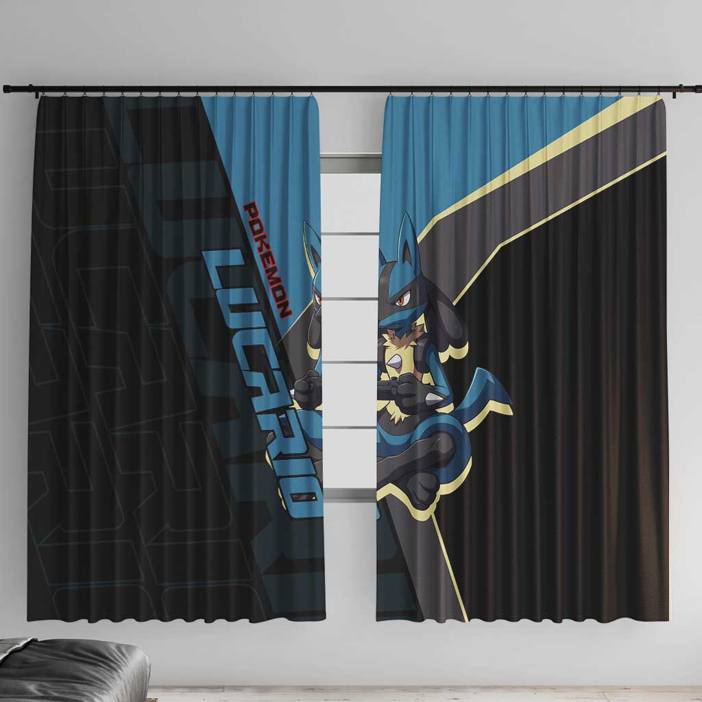 Lucario Poké Window Curtain Edgy Retro Anime Style