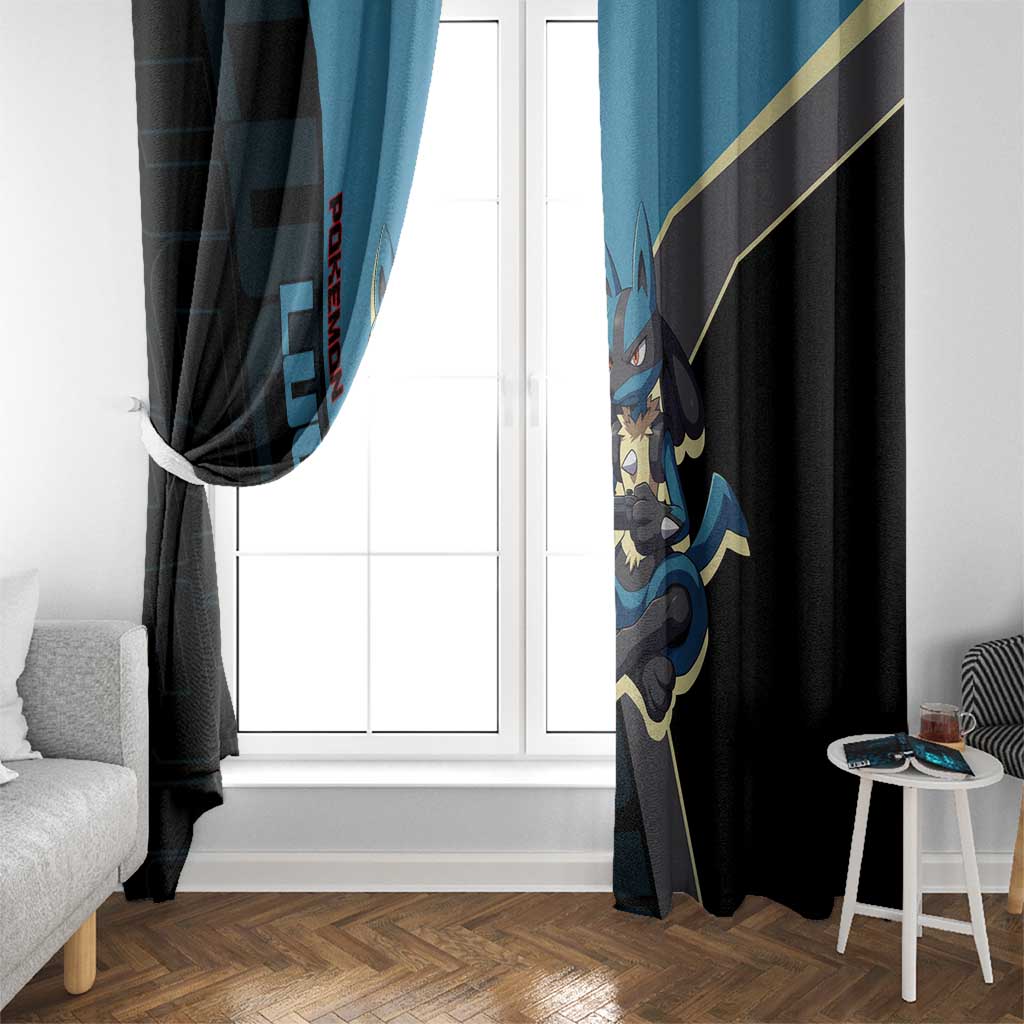 Lucario Poké Window Curtain Edgy Retro Anime Style