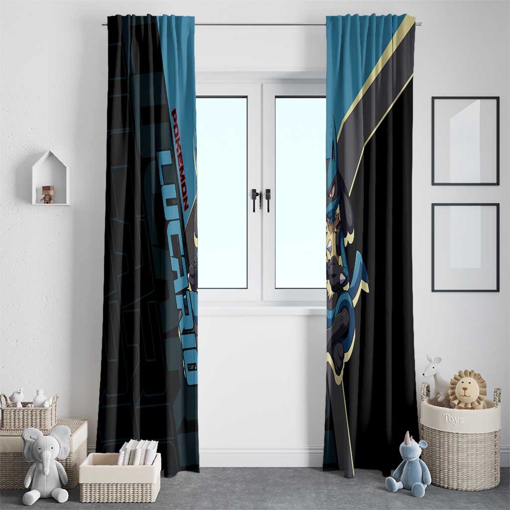 Lucario Poké Window Curtain Edgy Retro Anime Style