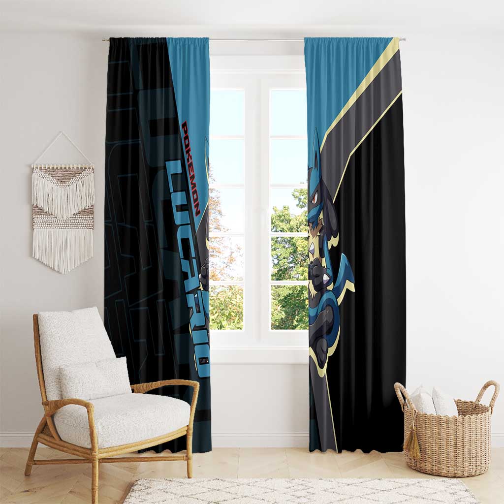 Lucario Poké Window Curtain Edgy Retro Anime Style
