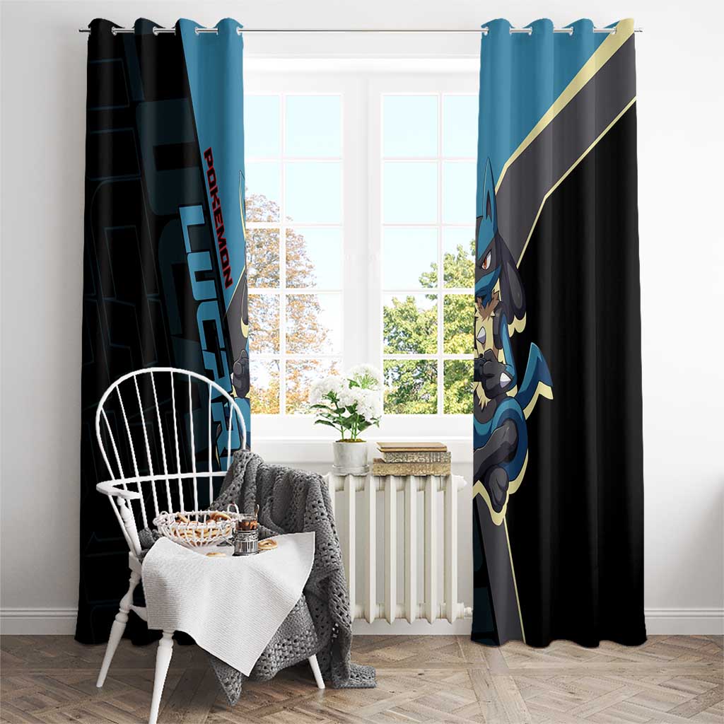 Lucario Poké Window Curtain Edgy Retro Anime Style