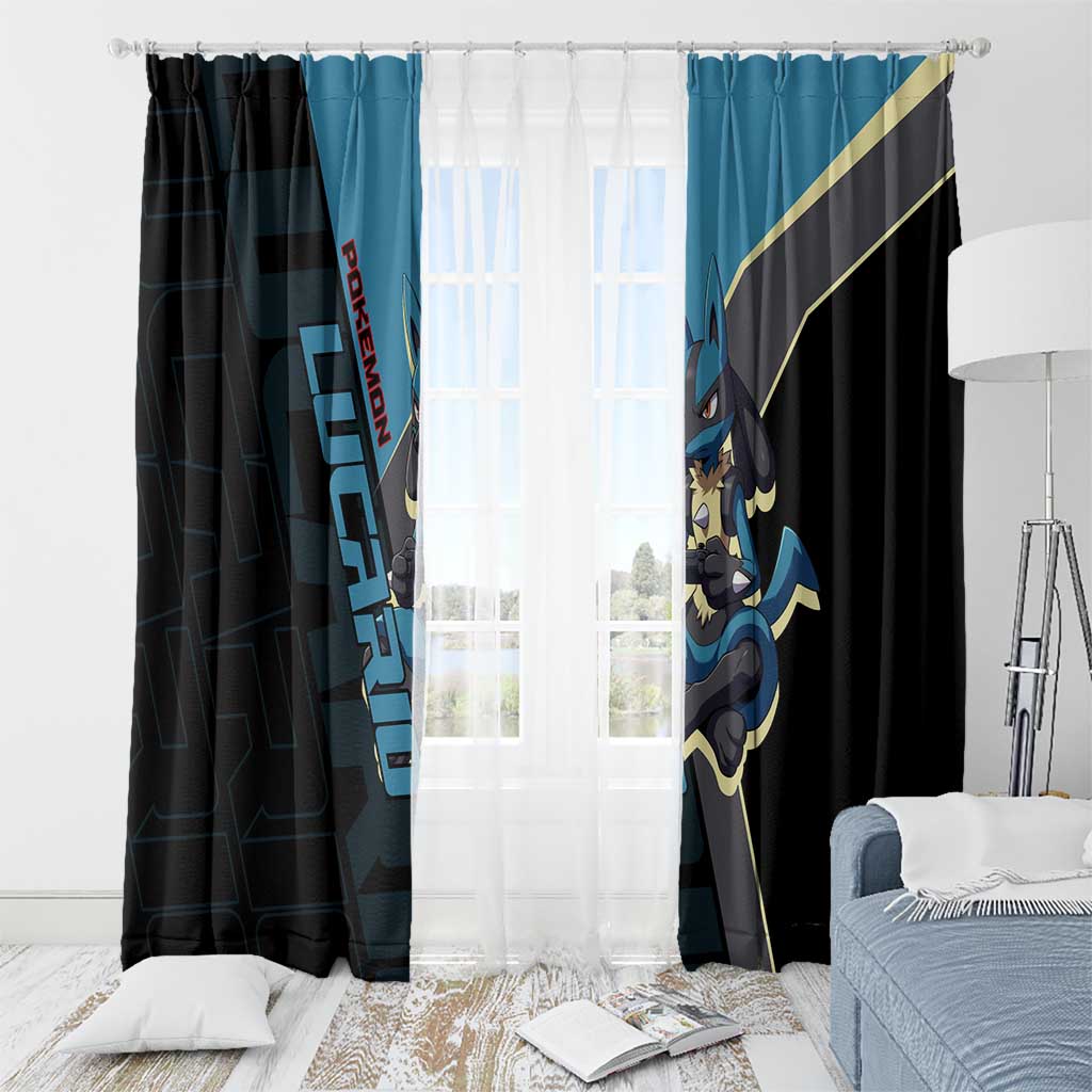 Lucario Poké Window Curtain Edgy Retro Anime Style