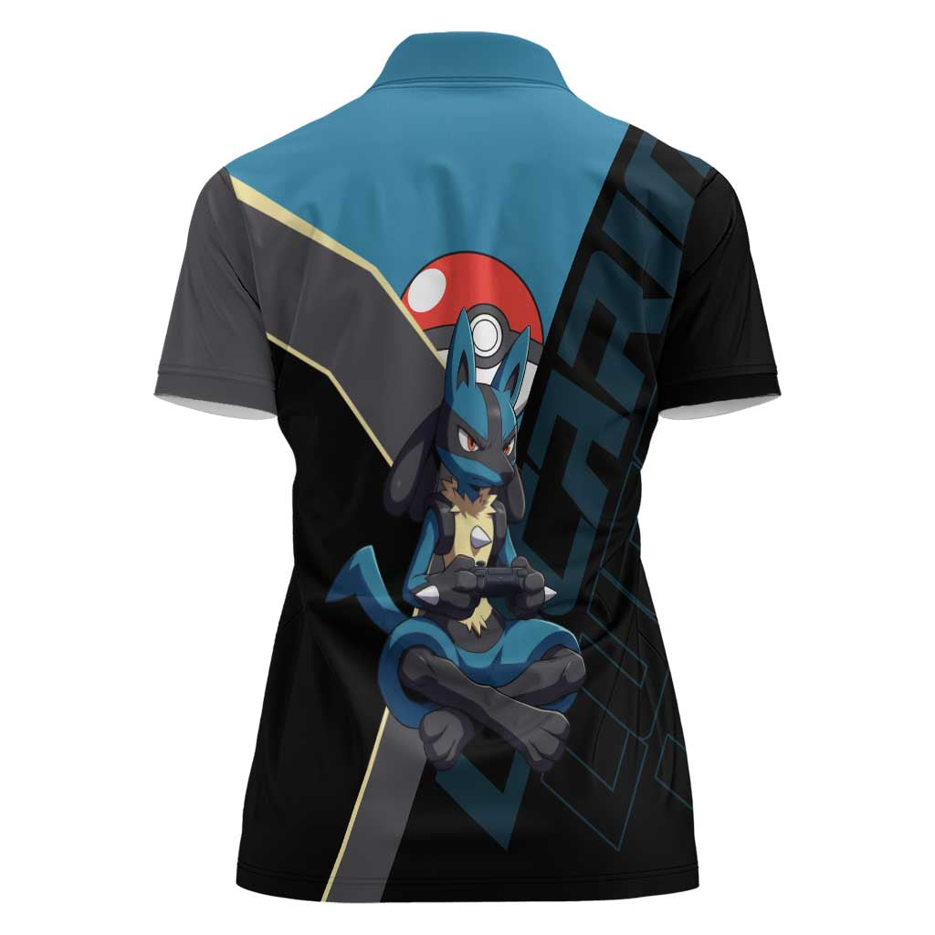 Lucario Poké Women Polo Shirt Edgy Retro Anime Style