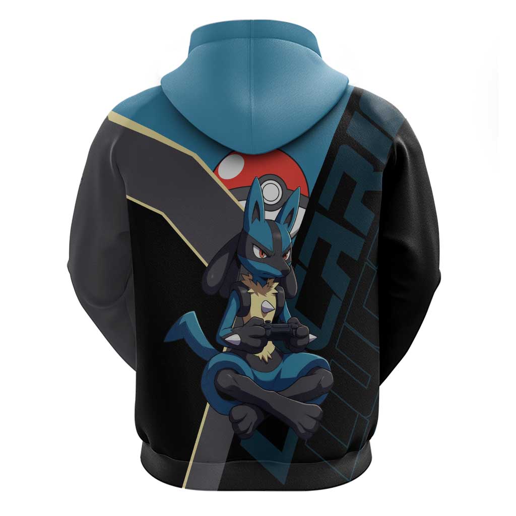 Lucario Poké Zip Hoodie Edgy Retro Anime Style