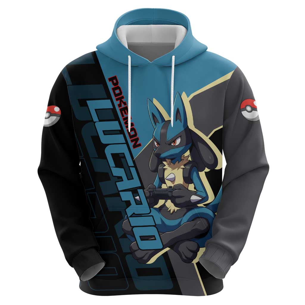 Lucario Poké Zip Hoodie Edgy Retro Anime Style