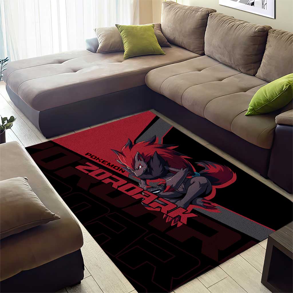 Zoroark Poké Area Rug Dark Neon Anime Style