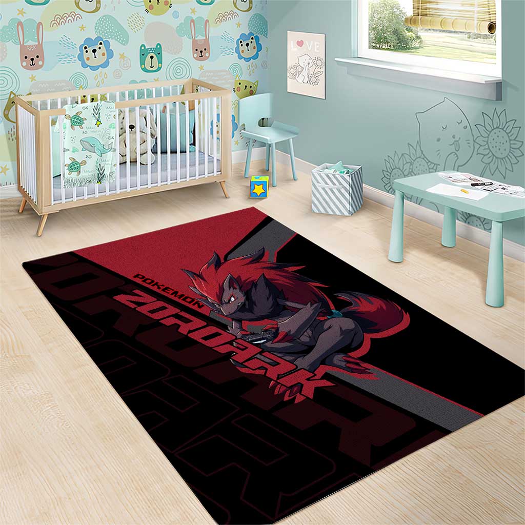 Zoroark Poké Area Rug Dark Neon Anime Style