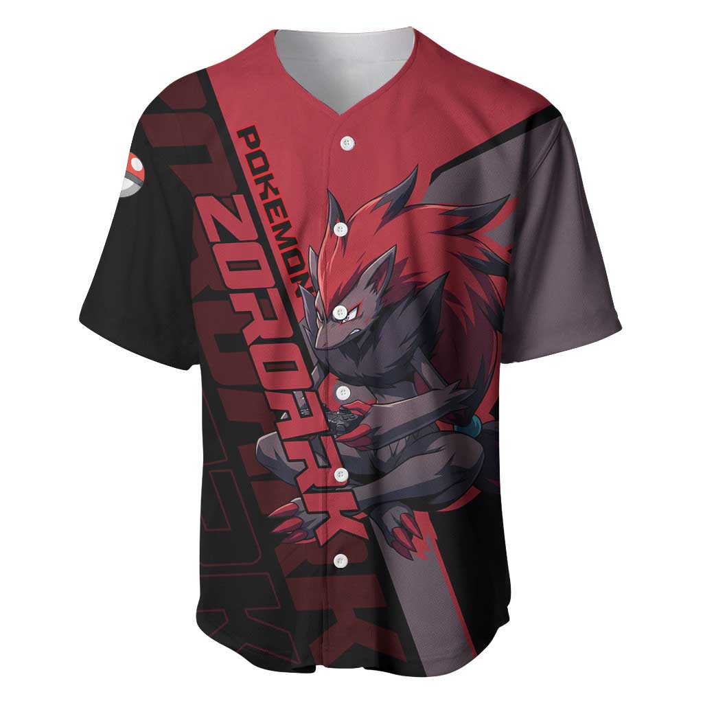 Zoroark Poké Baseball Jersey Dark Neon Anime Style