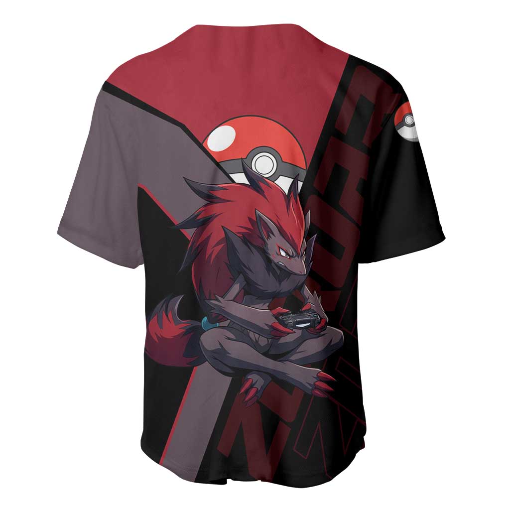 Zoroark Poké Baseball Jersey Dark Neon Anime Style