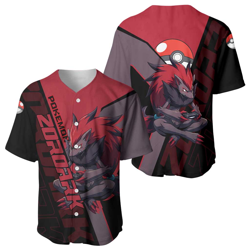 Zoroark Poké Baseball Jersey Dark Neon Anime Style