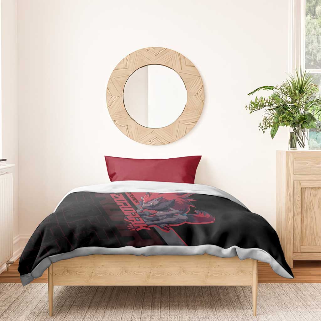 Zoroark Poké Bedding Set Dark Neon Anime Style