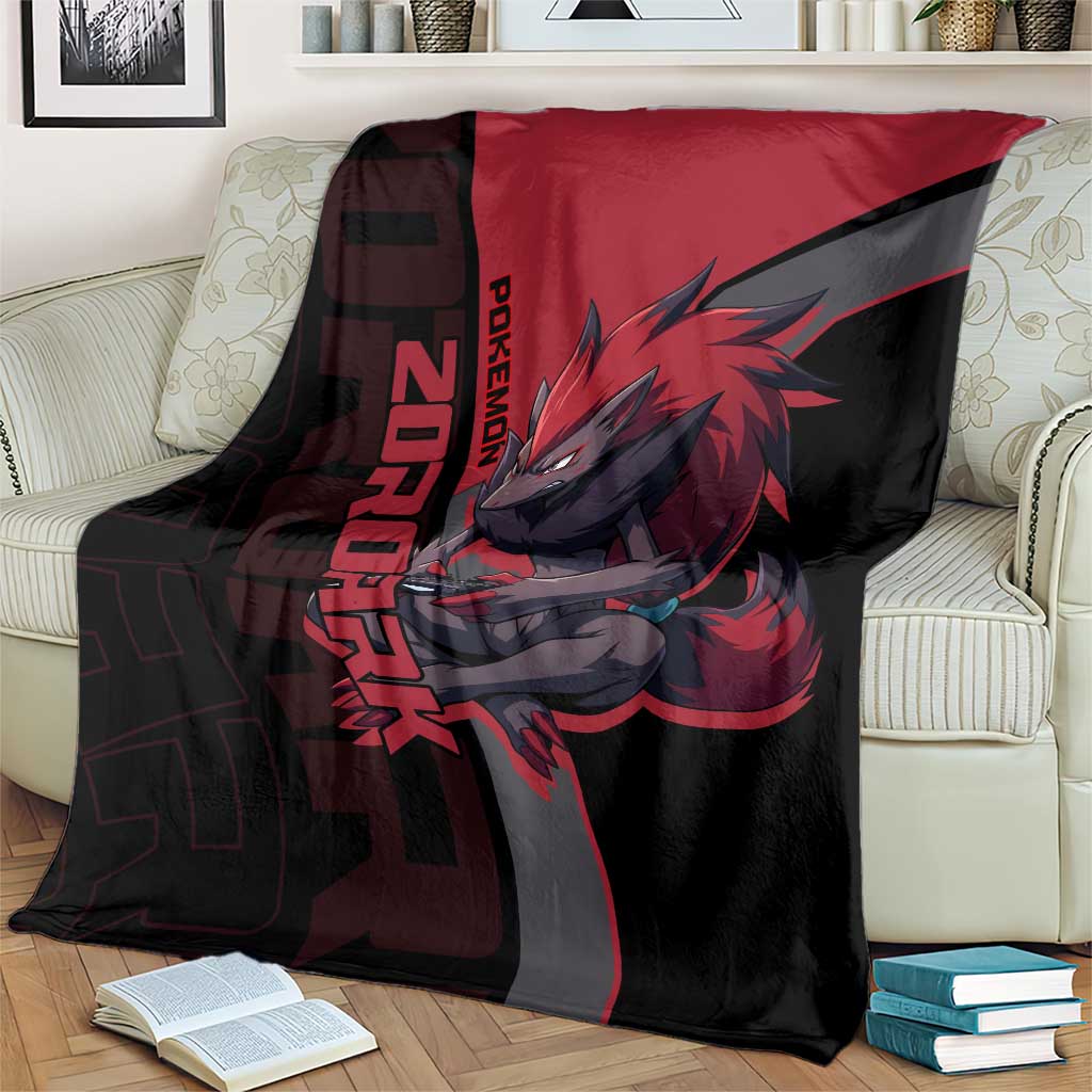 Zoroark Poké Blanket Dark Neon Anime Style