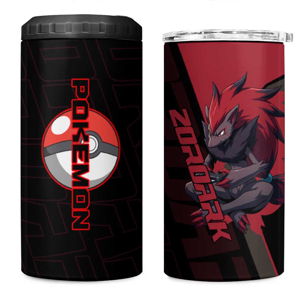 Zoroark Poké 4 in 1 Can Cooler Tumbler Dark Neon Anime Style