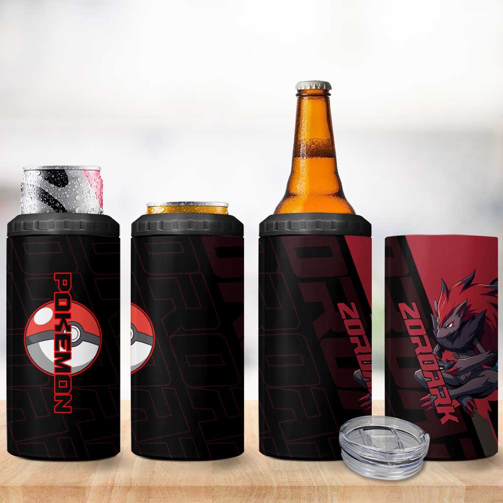 Zoroark Poké 4 in 1 Can Cooler Tumbler Dark Neon Anime Style