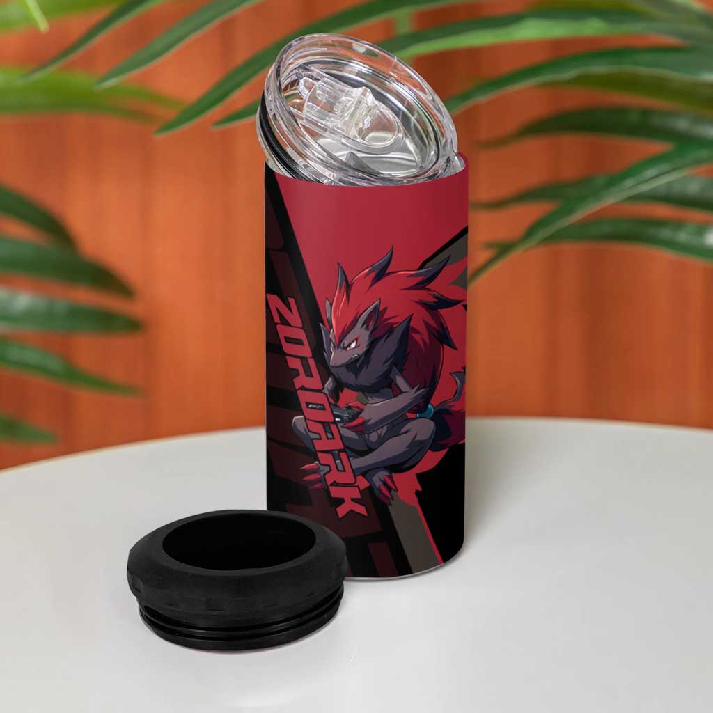 Zoroark Poké 4 in 1 Can Cooler Tumbler Dark Neon Anime Style