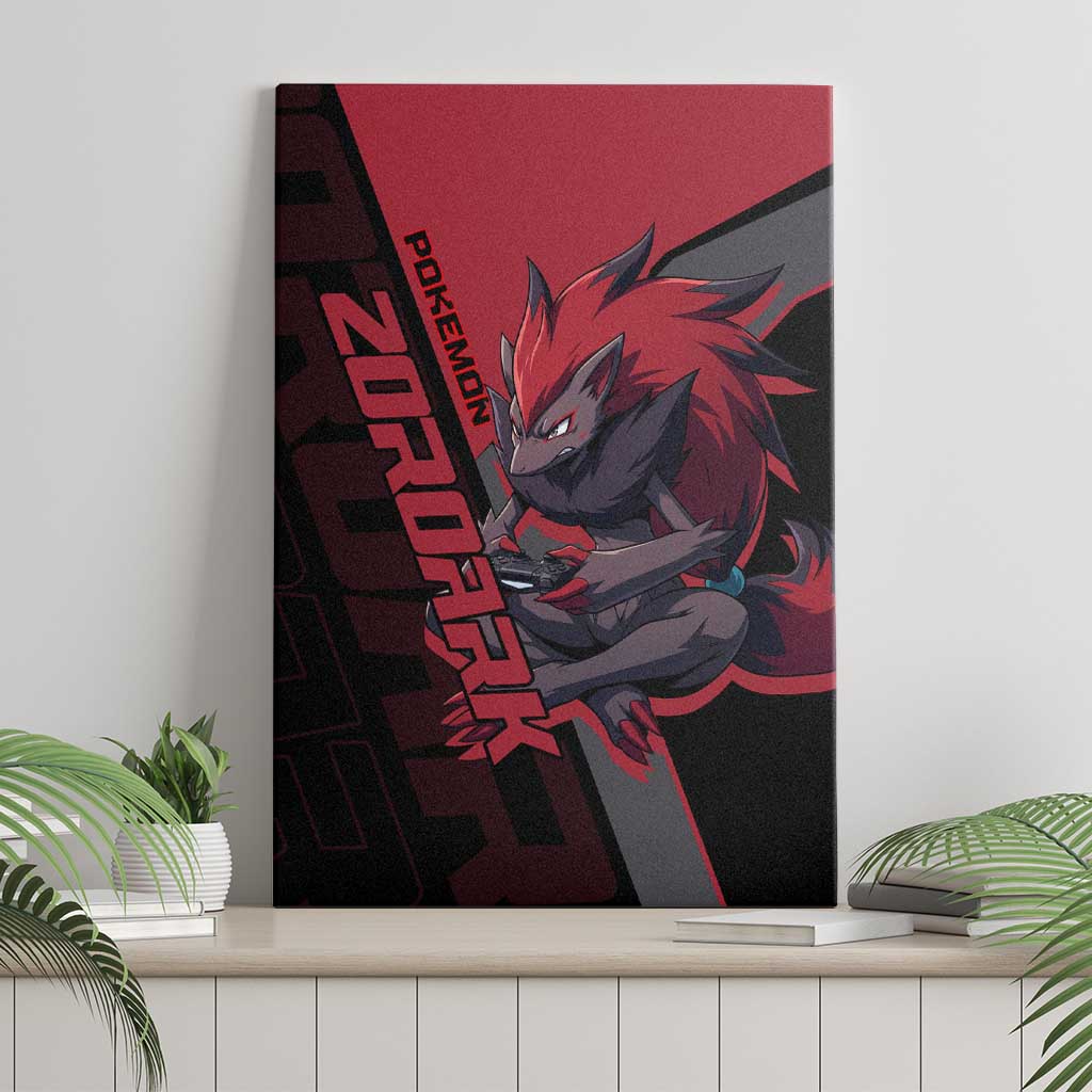 Zoroark Poké Canvas Wall Art Dark Neon Anime Style