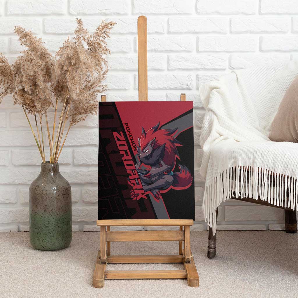 Zoroark Poké Canvas Wall Art Dark Neon Anime Style