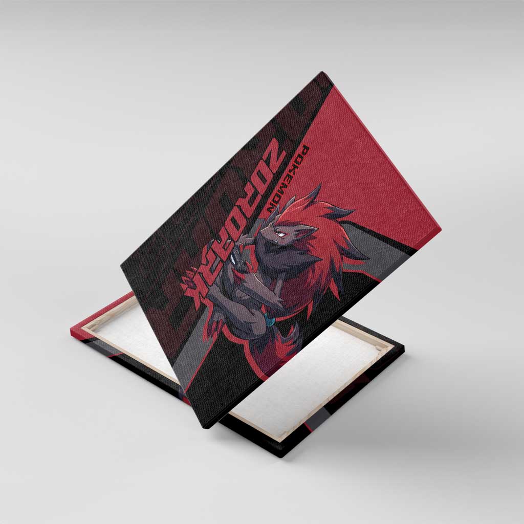 Zoroark Poké Canvas Wall Art Dark Neon Anime Style