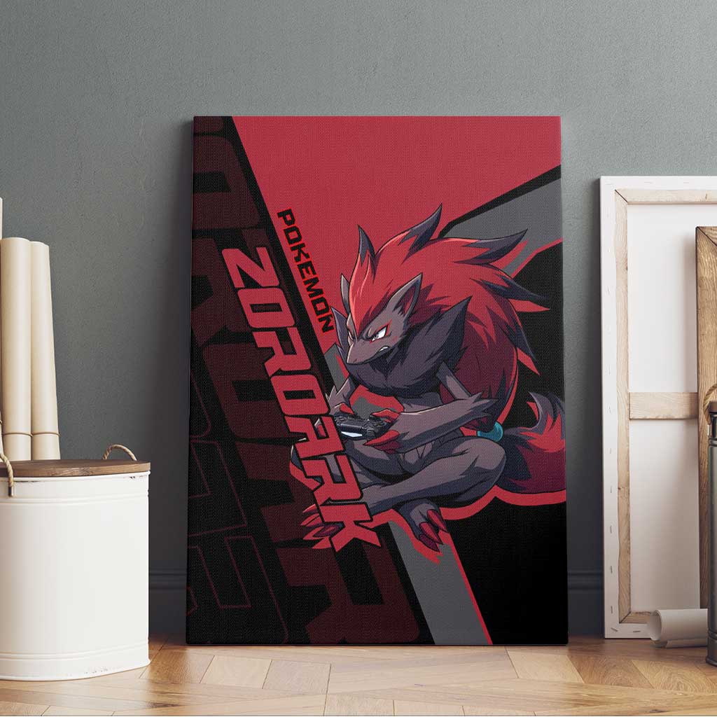 Zoroark Poké Canvas Wall Art Dark Neon Anime Style
