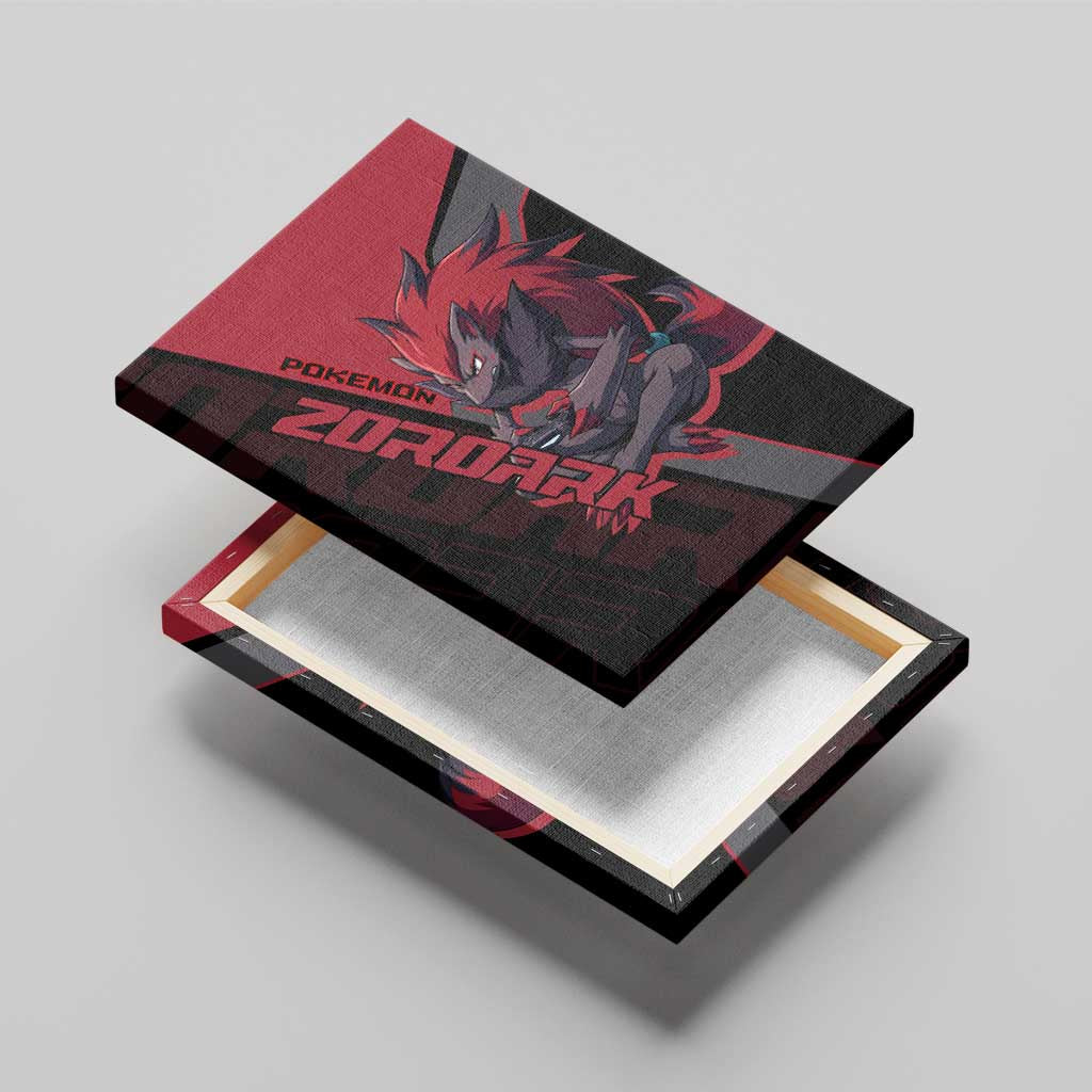 Zoroark Poké Canvas Wall Art Dark Neon Anime Style