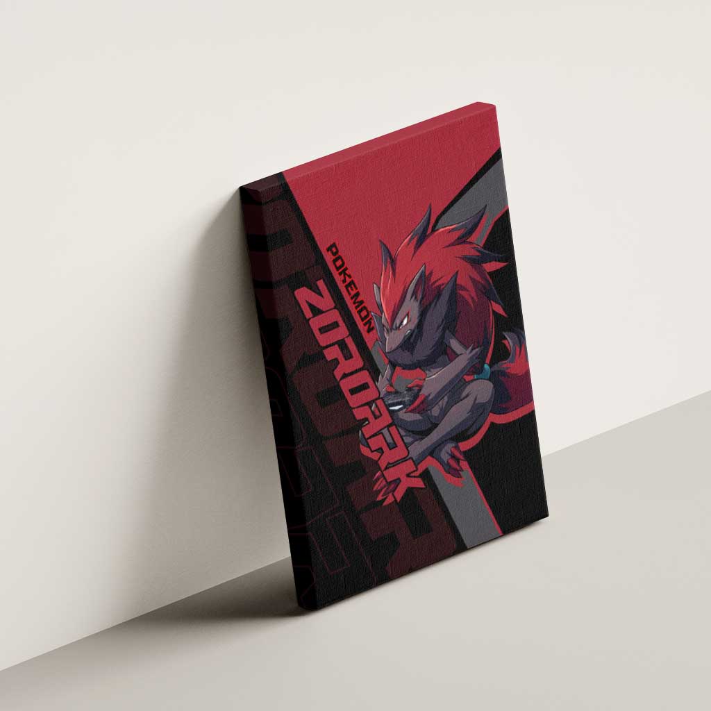 Zoroark Poké Canvas Wall Art Dark Neon Anime Style