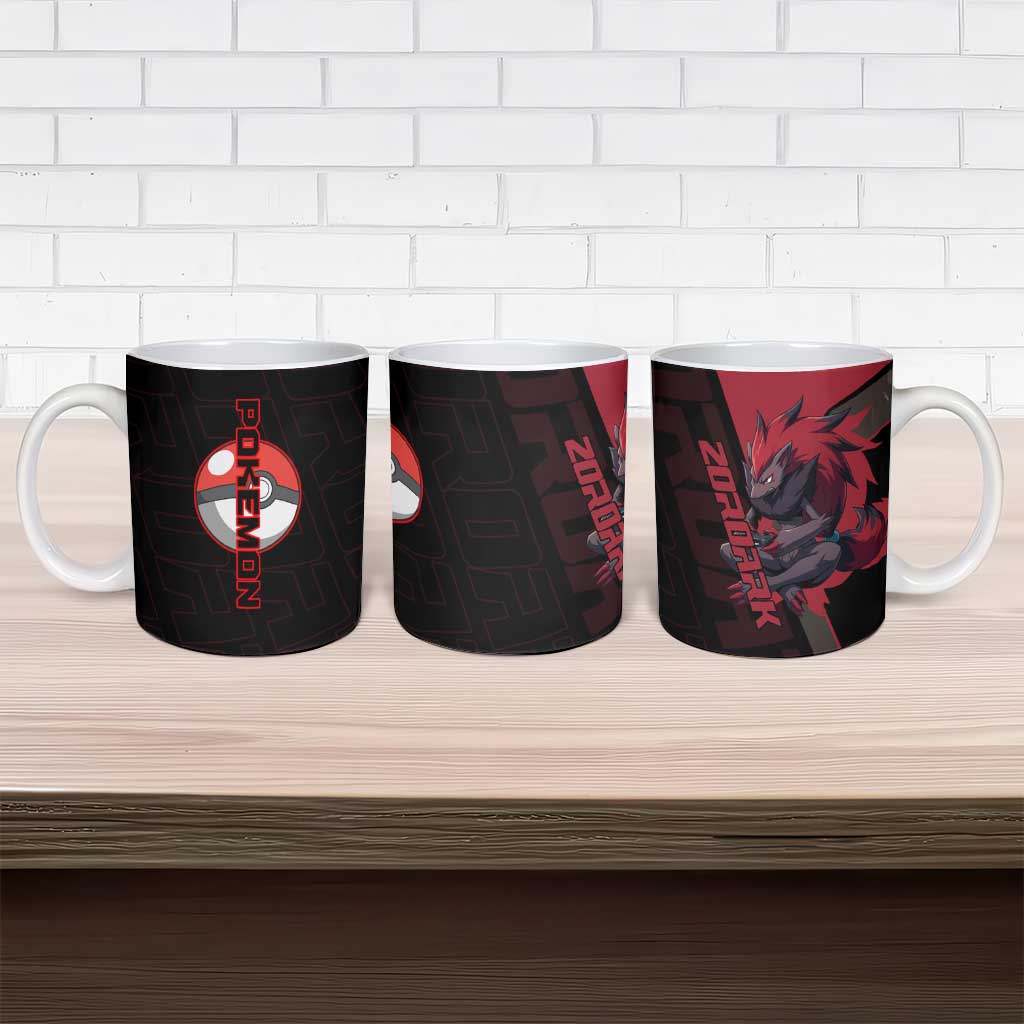 Zoroark Poké Ceramic Mug Dark Neon Anime Style