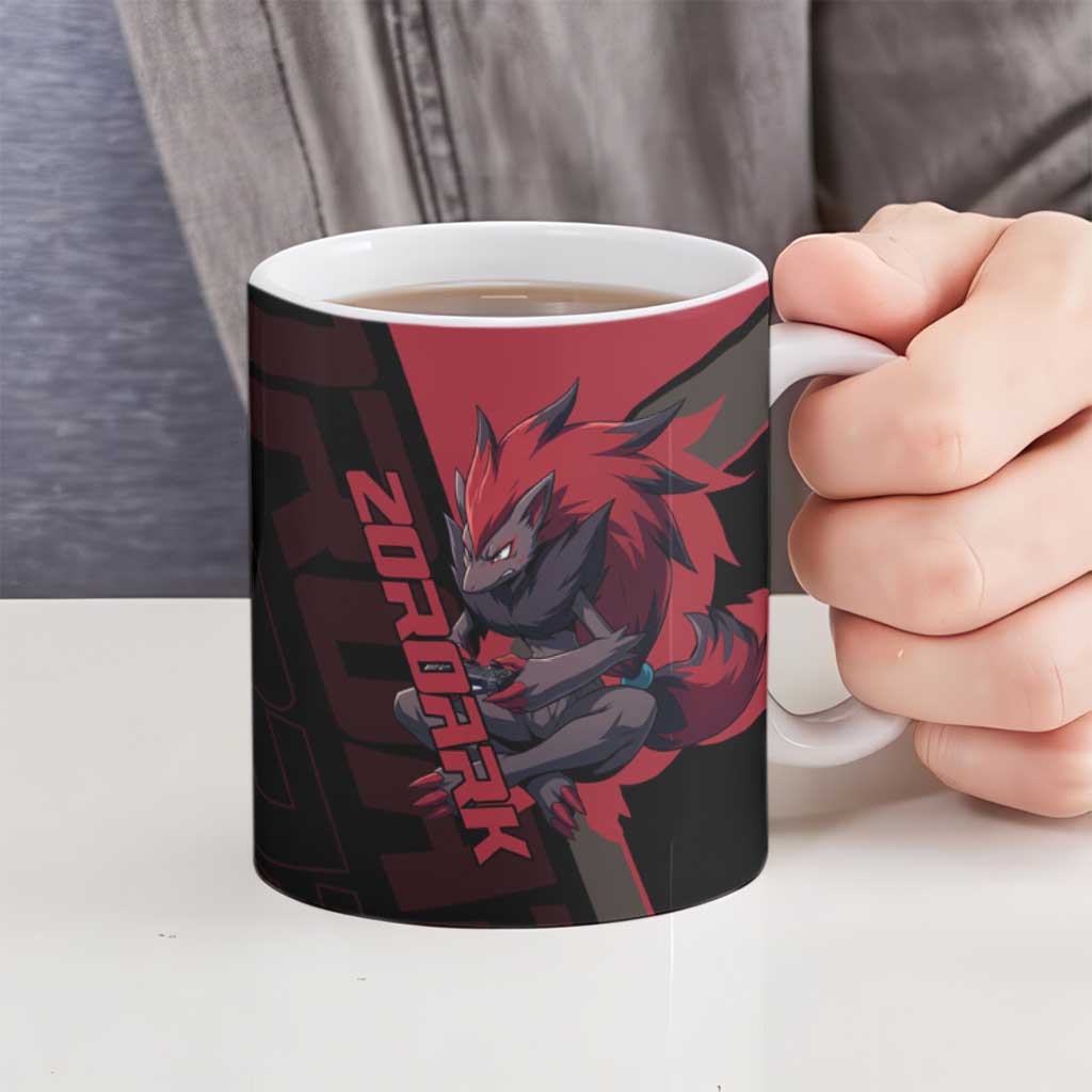 Zoroark Poké Ceramic Mug Dark Neon Anime Style