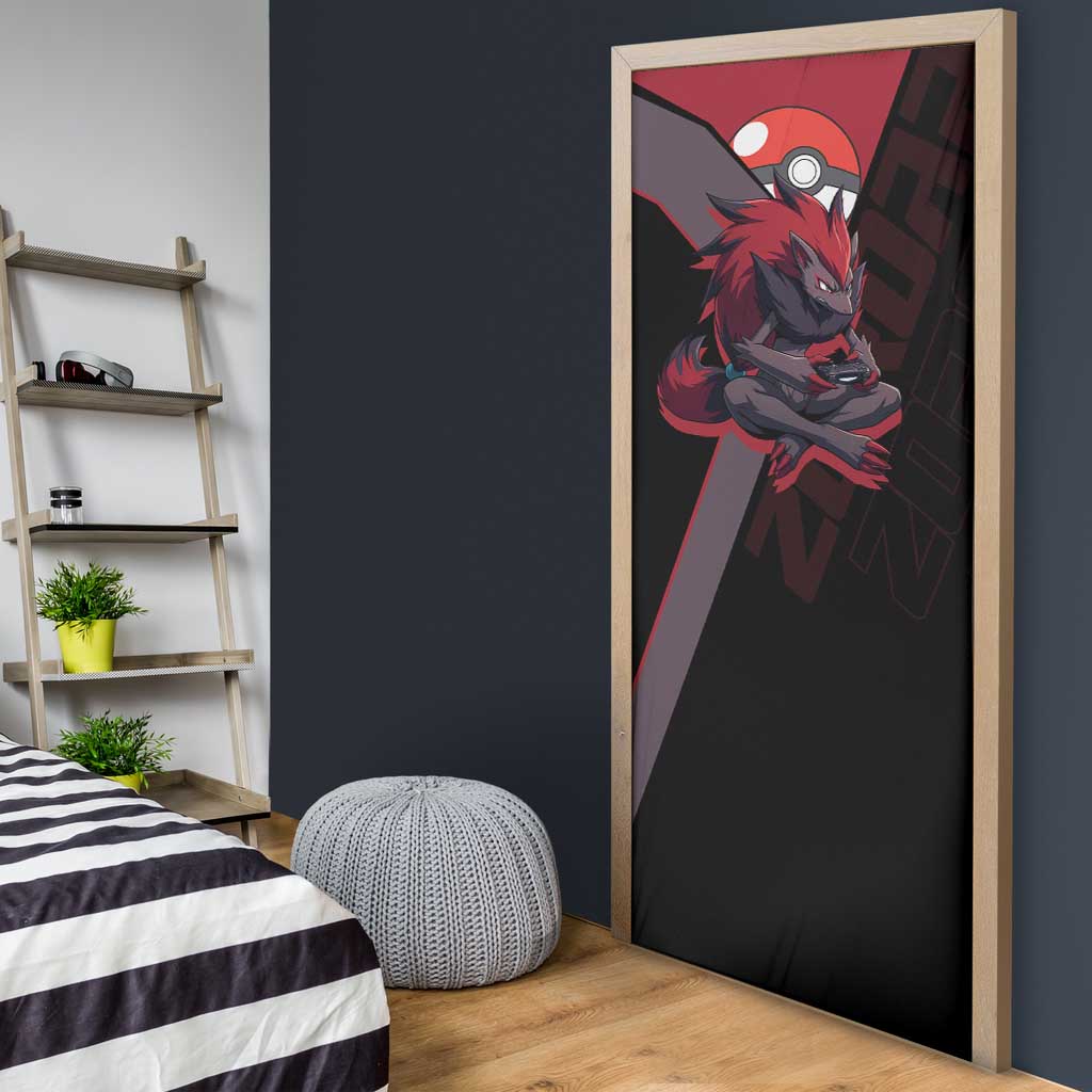 Zoroark Poké Door Cover Dark Neon Anime Style