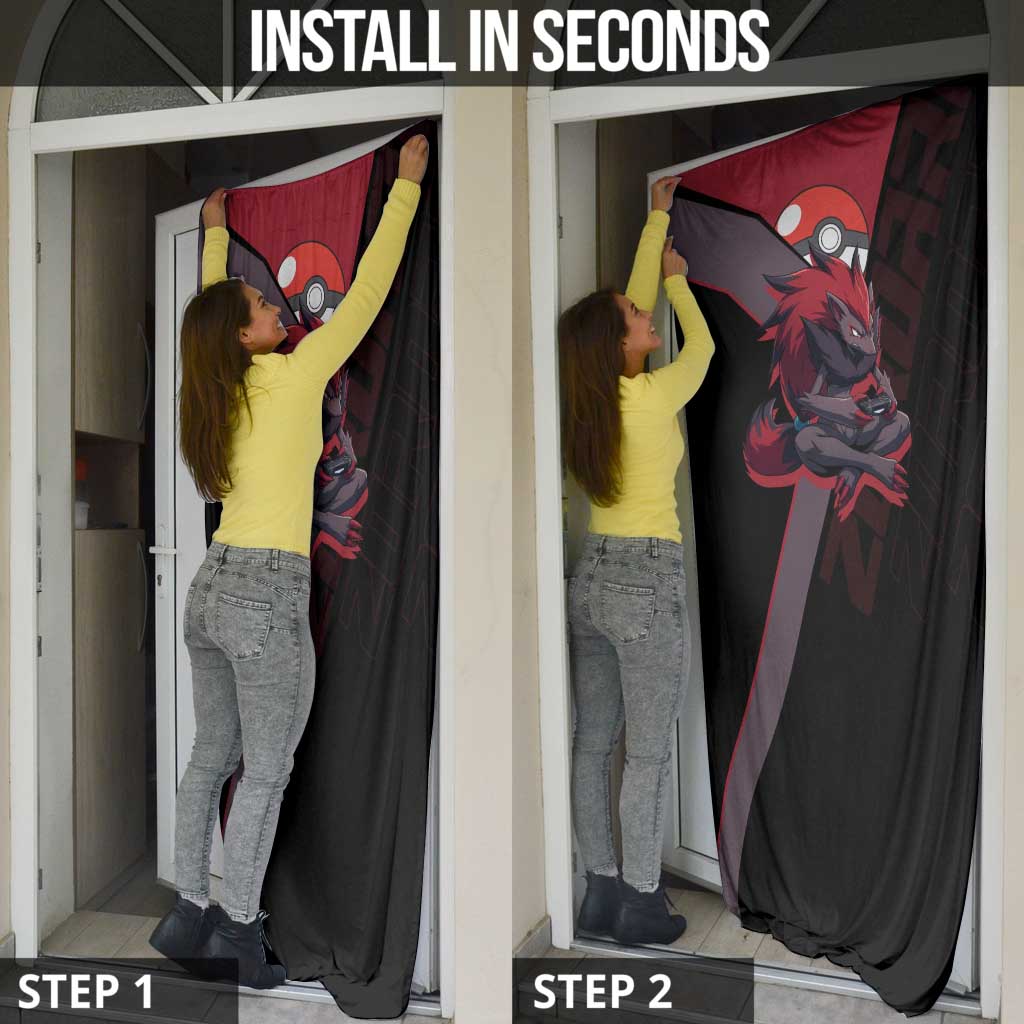 Zoroark Poké Door Cover Dark Neon Anime Style