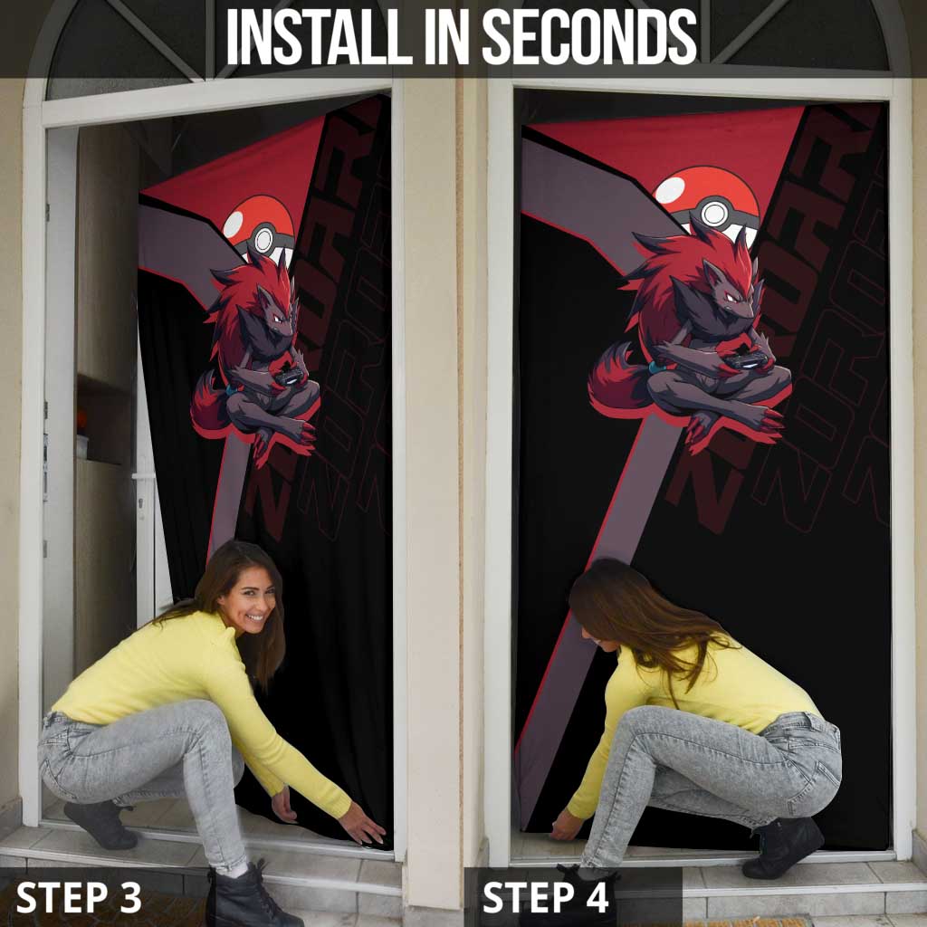 Zoroark Poké Door Cover Dark Neon Anime Style