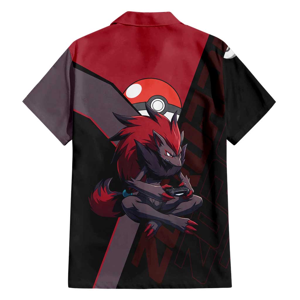 Zoroark Poké Family Matching Off Shoulder Maxi Dress and Hawaiian Shirt Dark Neon Anime Style