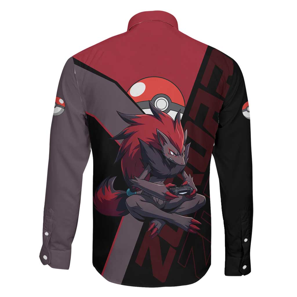 Zoroark Poké Family Matching Short Sleeve Bodycon Dress and Hawaiian Shirt Dark Neon Anime Style