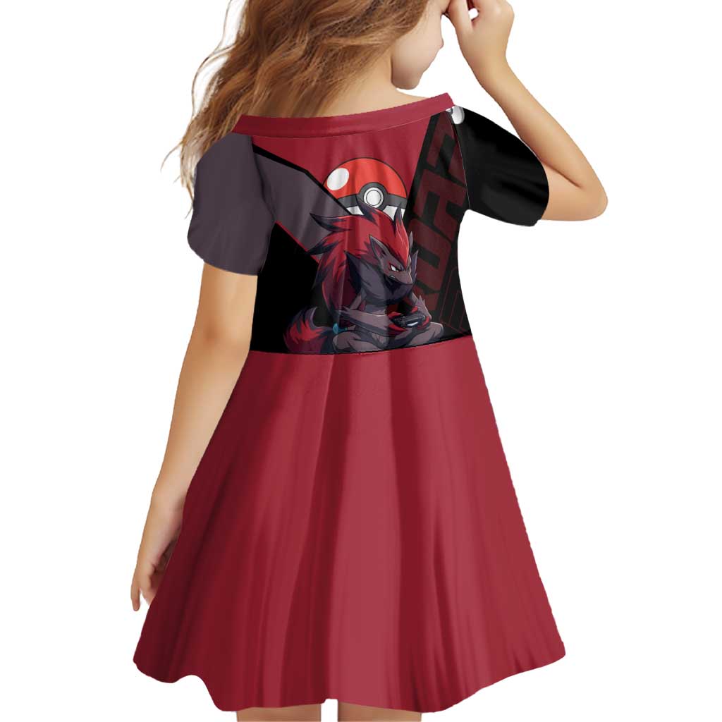 Zoroark Poké Family Matching Summer Maxi Dress and Hawaiian Shirt Dark Neon Anime Style