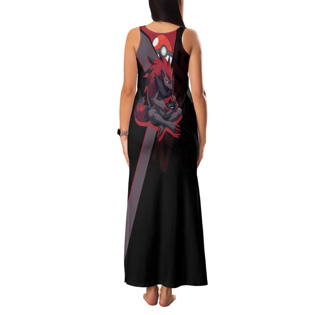Zoroark Poké Family Matching Tank Maxi Dress and Hawaiian Shirt Dark Neon Anime Style