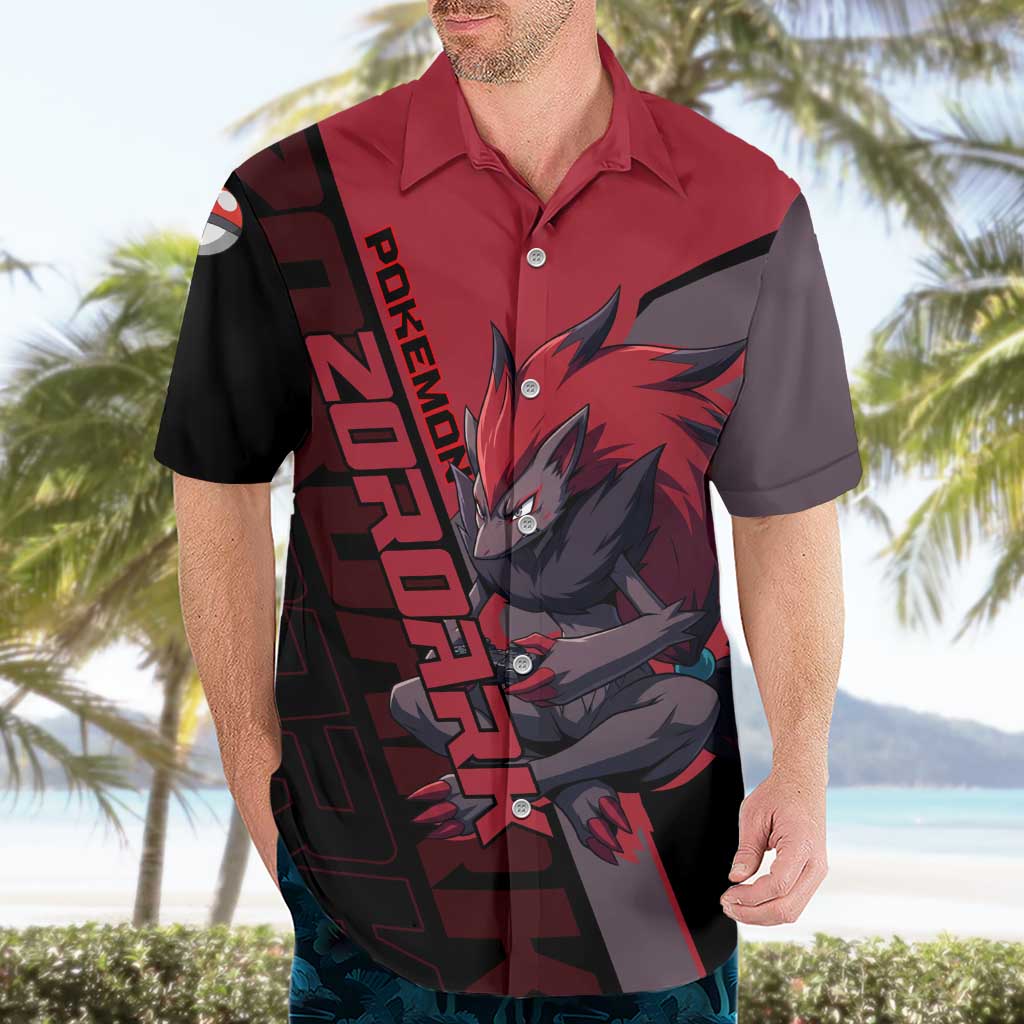 Zoroark Poké Hawaiian Shirt Dark Neon Anime Style