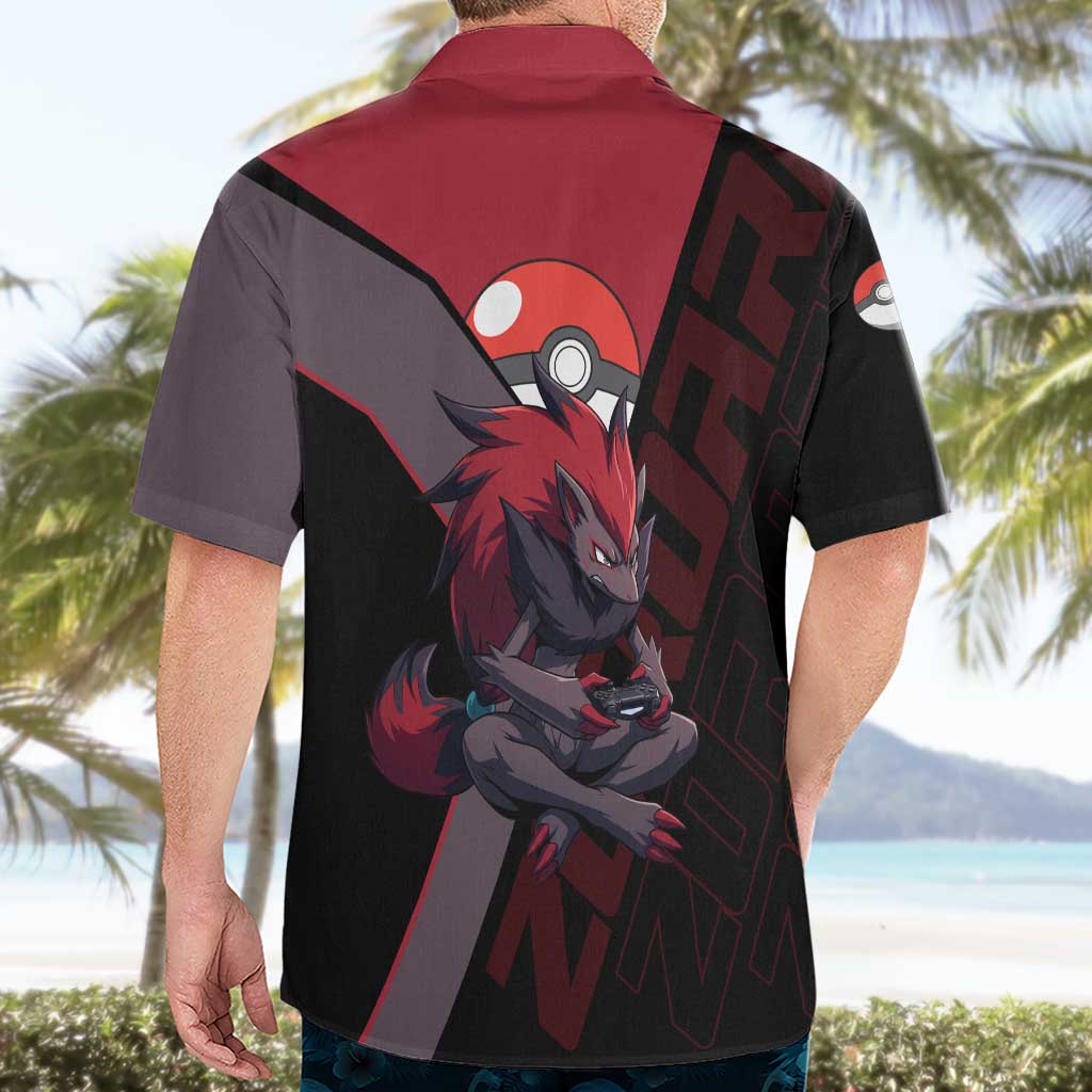 Zoroark Poké Hawaiian Shirt Dark Neon Anime Style