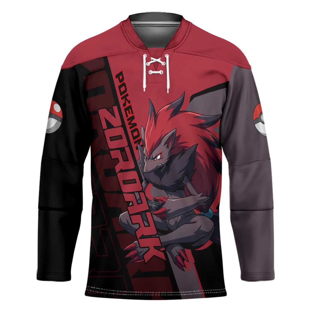 Zoroark Poké Hockey Jersey Dark Neon Anime Style