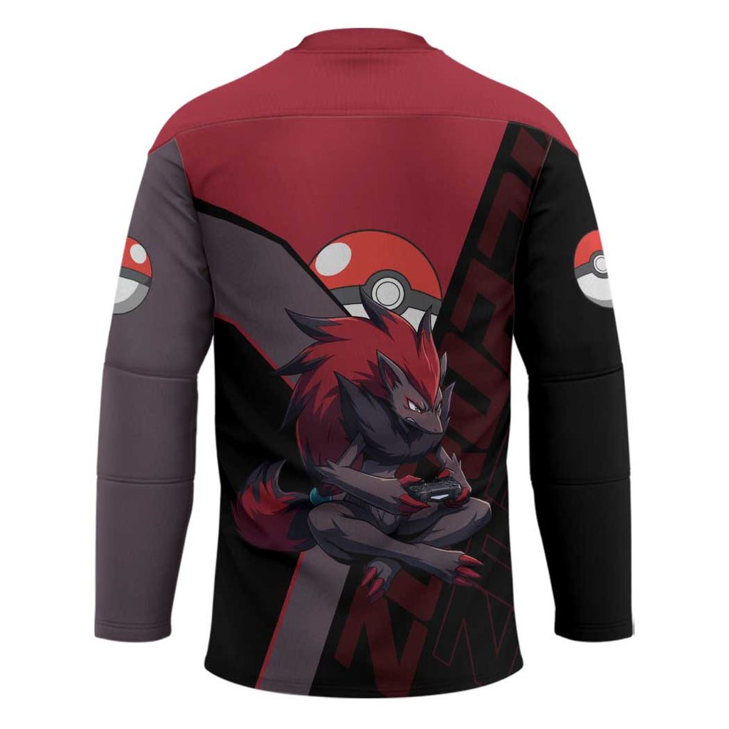 Zoroark Poké Hockey Jersey Dark Neon Anime Style
