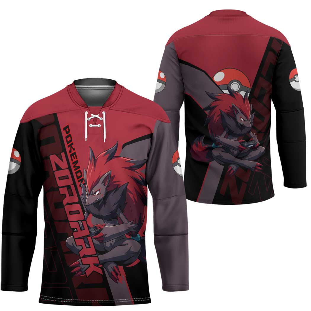 Zoroark Poké Hockey Jersey Dark Neon Anime Style
