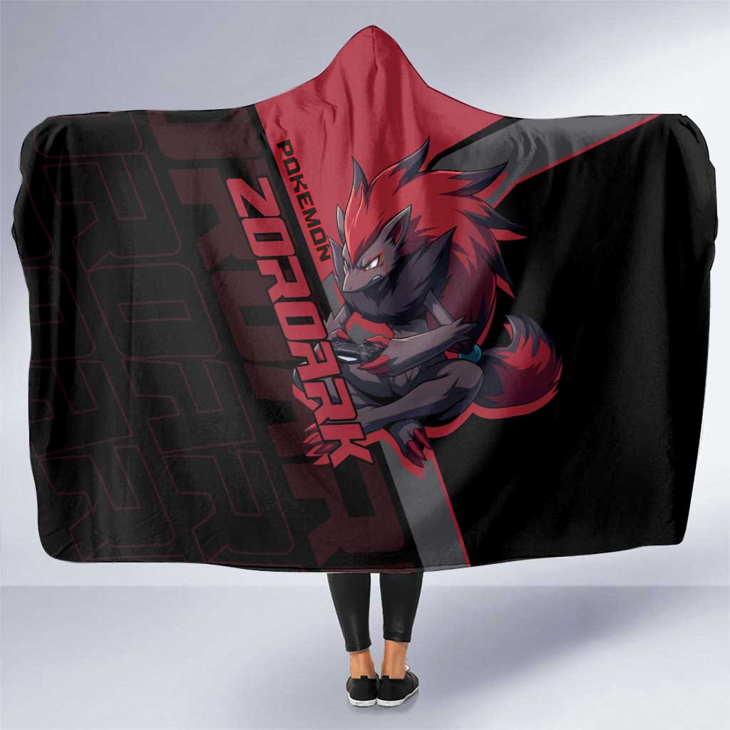 Zoroark Poké Hooded Blanket Dark Neon Anime Style