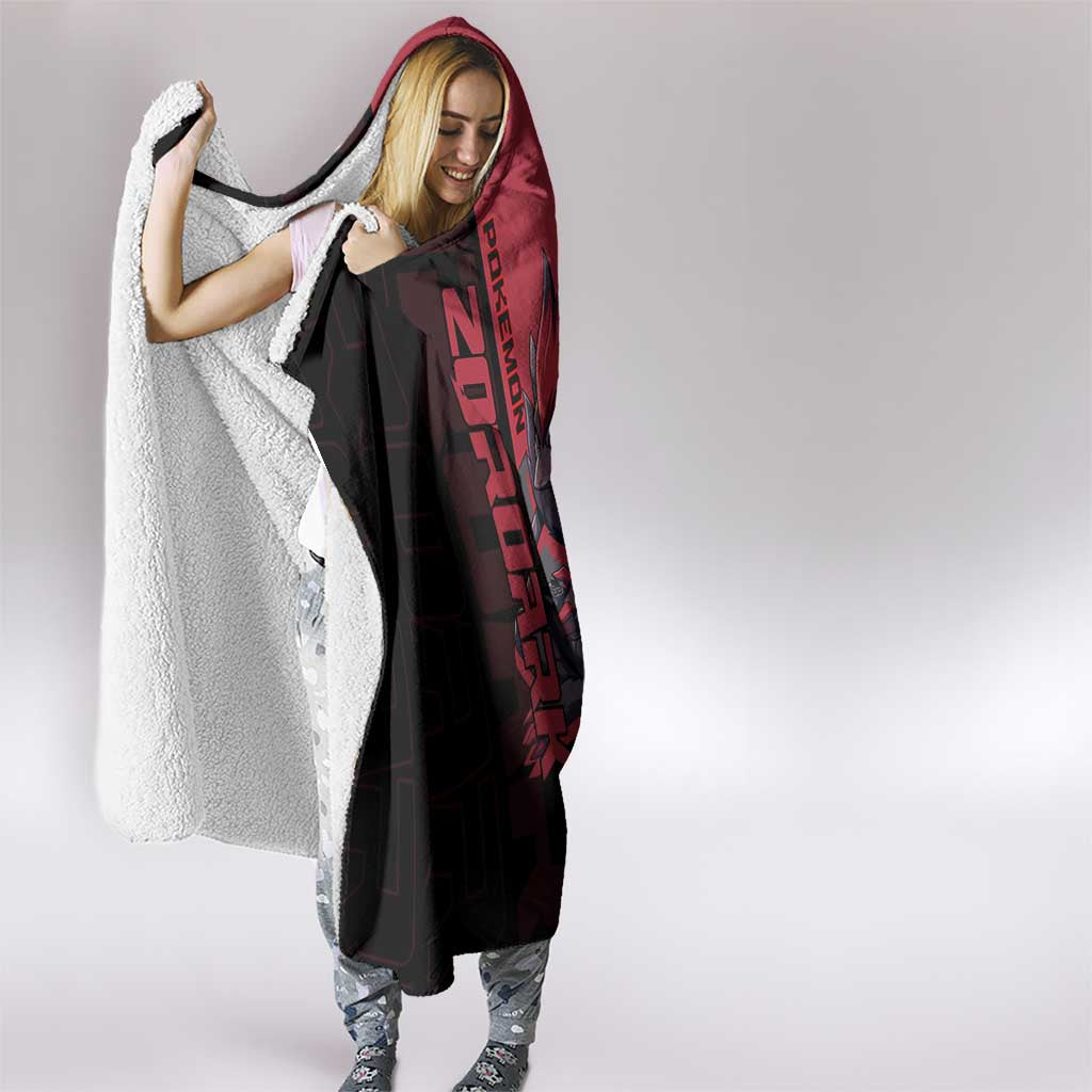 Zoroark Poké Hooded Blanket Dark Neon Anime Style