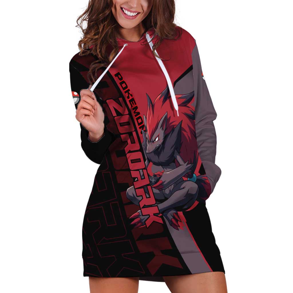 Zoroark Poké Hoodie Dress Dark Neon Anime Style