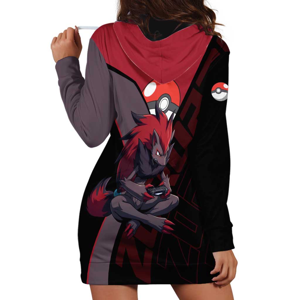 Zoroark Poké Hoodie Dress Dark Neon Anime Style