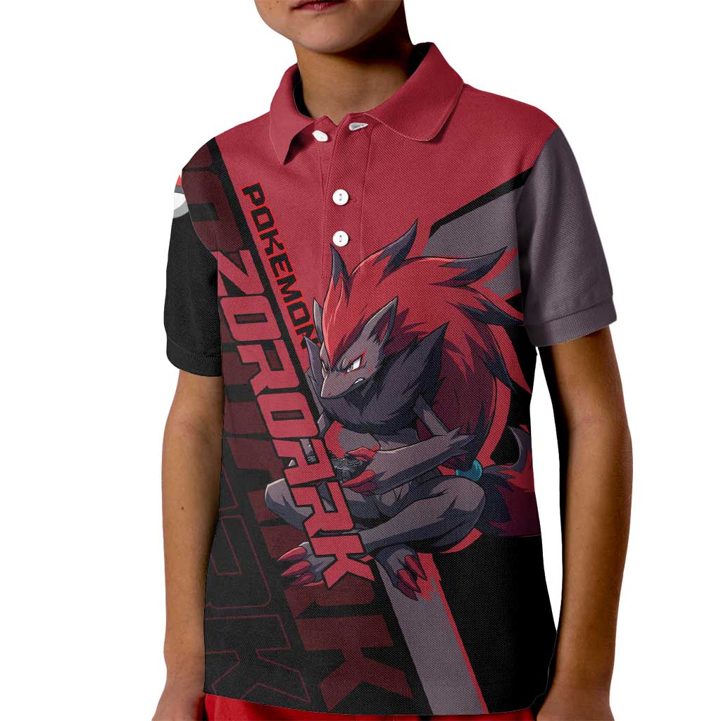 Zoroark Poké Kid Polo Shirt Dark Neon Anime Style