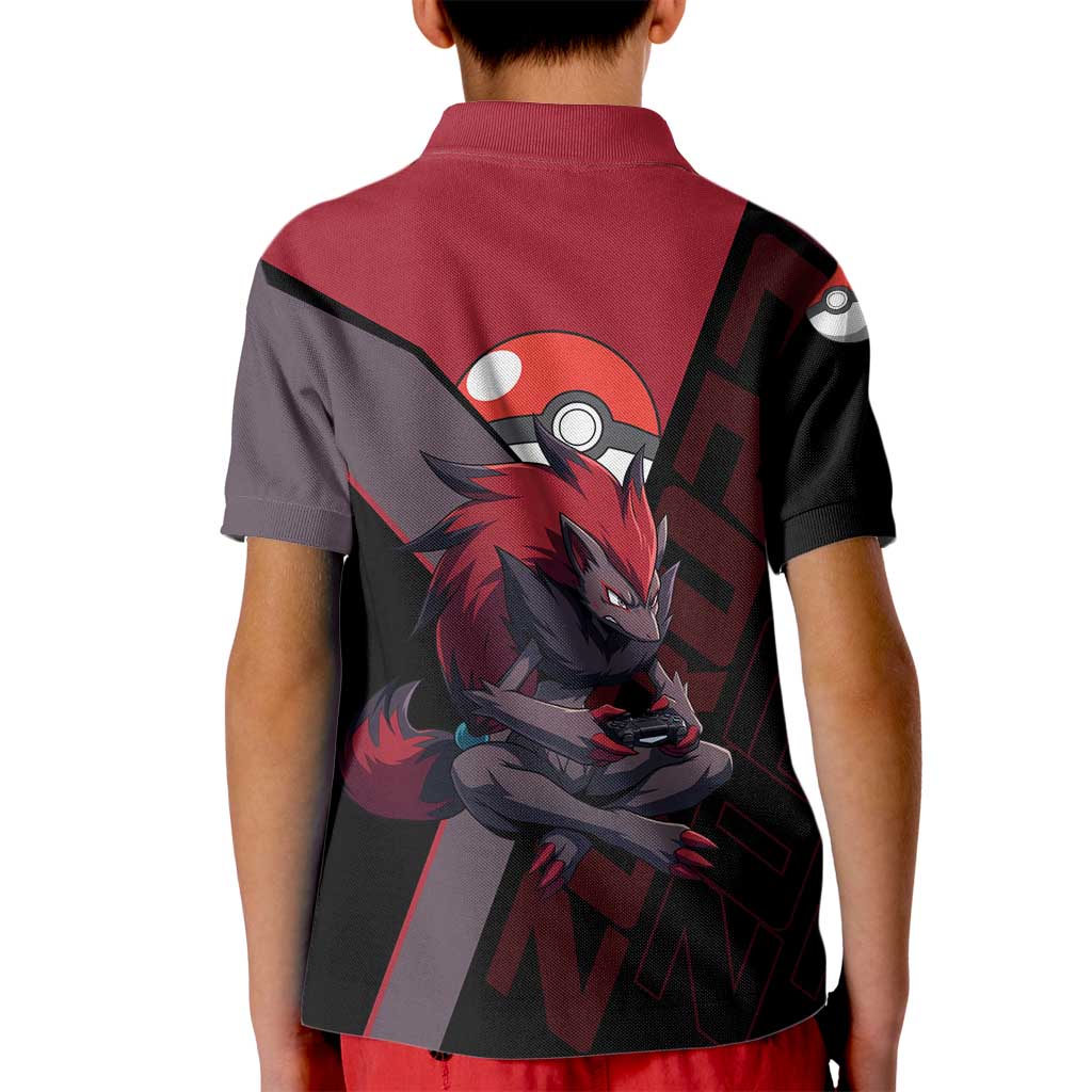 Zoroark Poké Kid Polo Shirt Dark Neon Anime Style