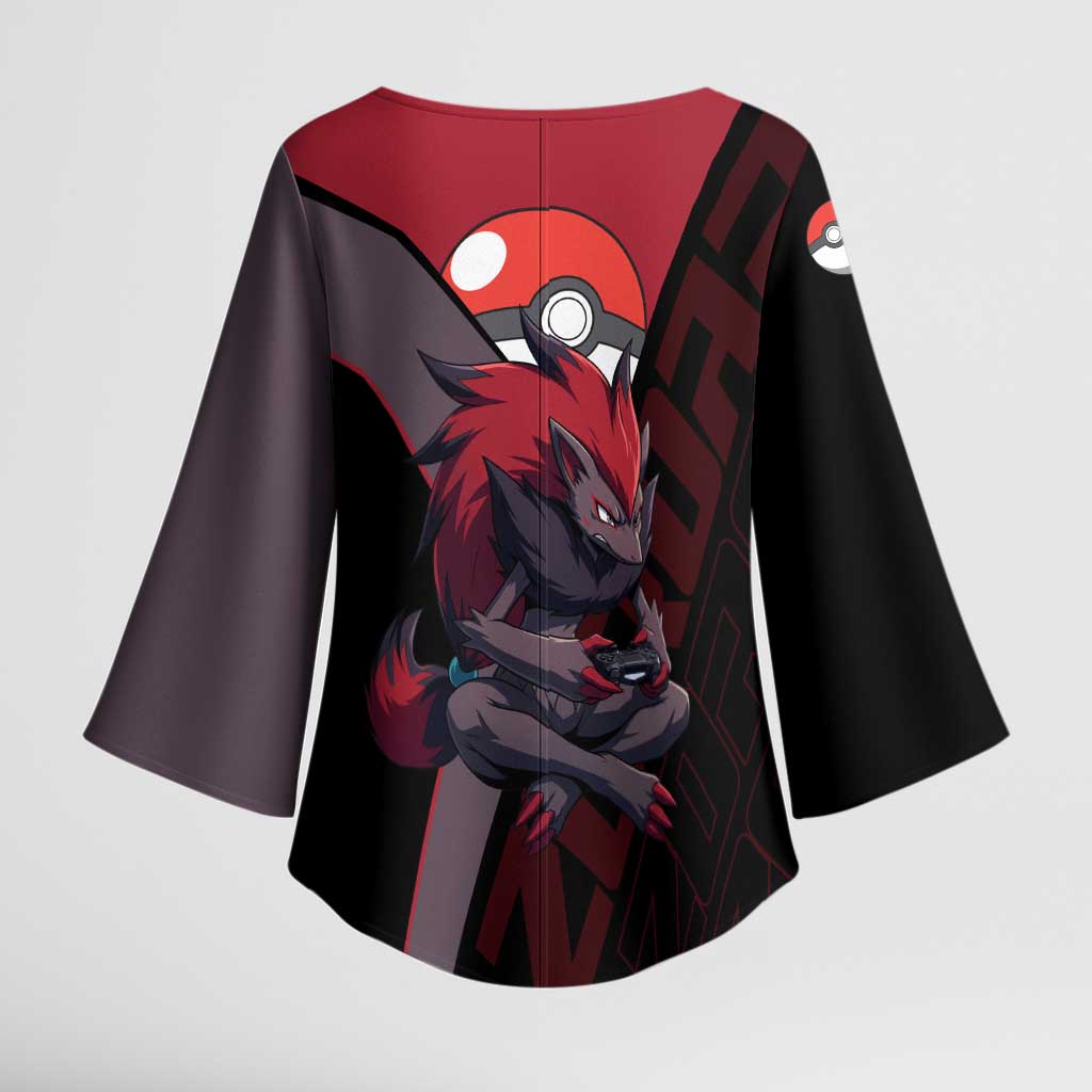 Zoroark Poké Kimono Sleeve Blouse Dark Neon Anime Style