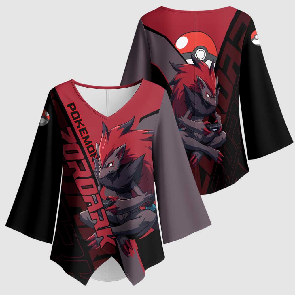 Zoroark Poké Kimono Sleeve Blouse Dark Neon Anime Style