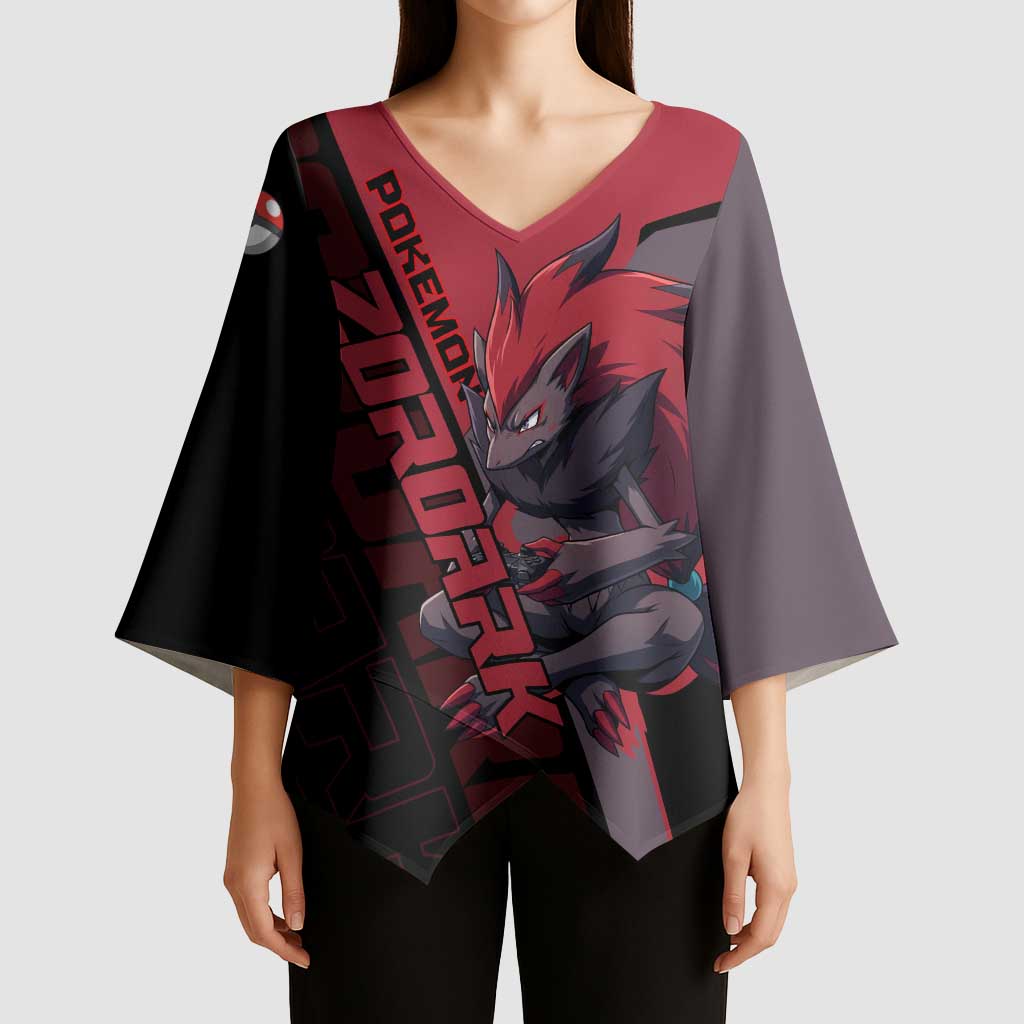 Zoroark Poké Kimono Sleeve Blouse Dark Neon Anime Style