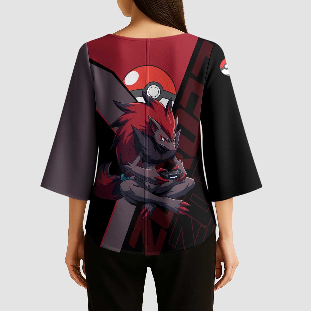 Zoroark Poké Kimono Sleeve Blouse Dark Neon Anime Style