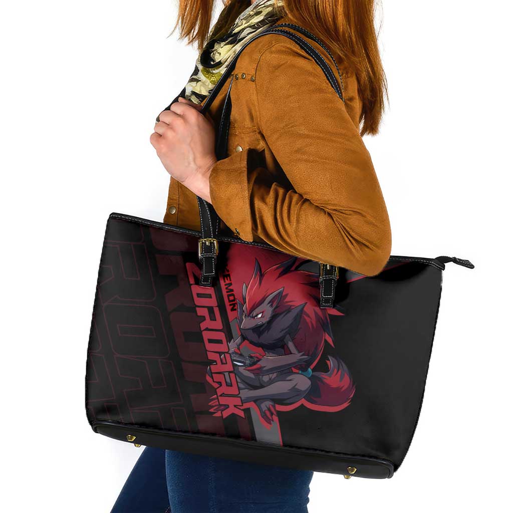 Zoroark Poké Leather Tote Bag Dark Neon Anime Style